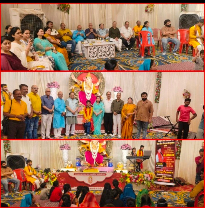 बिलासपुर: शैलेन्द्र सिंह कछवाहा के नेतृत्व में अर्जुन रेसिडेंसी में गूंजा गणपति बप्पा मोरया, भक्ति-संस्कृति से सराबोर हुआ समारोह
